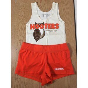 B75 Hooters Girl Worn Rare Uniform Tank & Shorts From Towson Maryland Size Xs